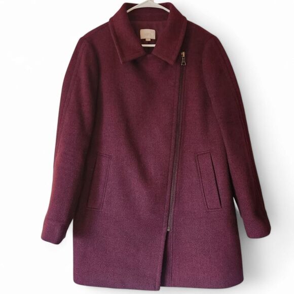 LOFT Jackets & Blazers - Loft Zip Burgundy Peacoat M